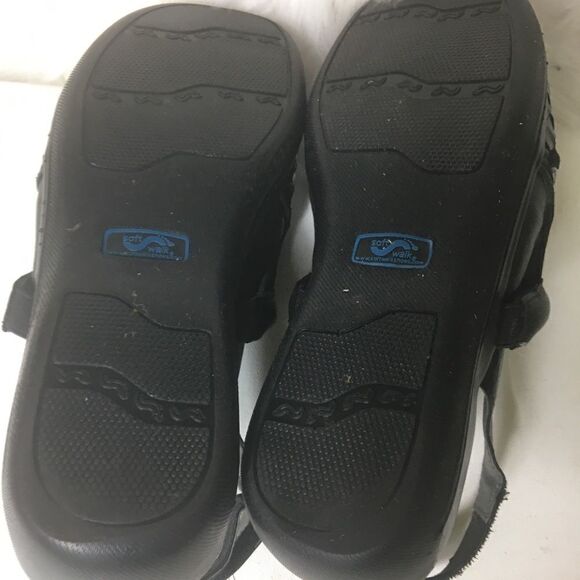 Soft walk black woven leather strap sandals SZ8.5 - Picture 8 of 8
